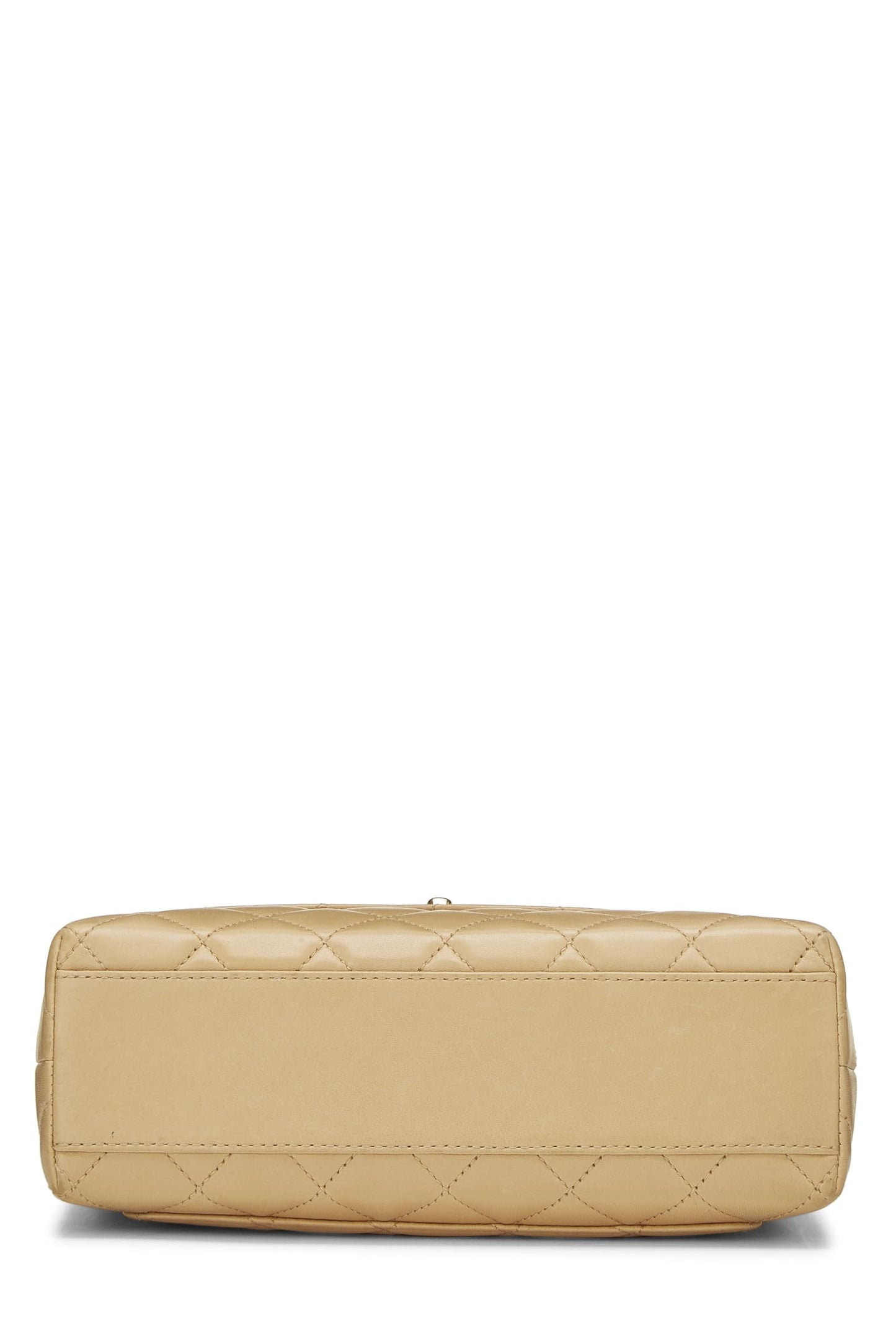 Chanel, Kelly en cuir d'agneau matelassé beige d'occasion, beige