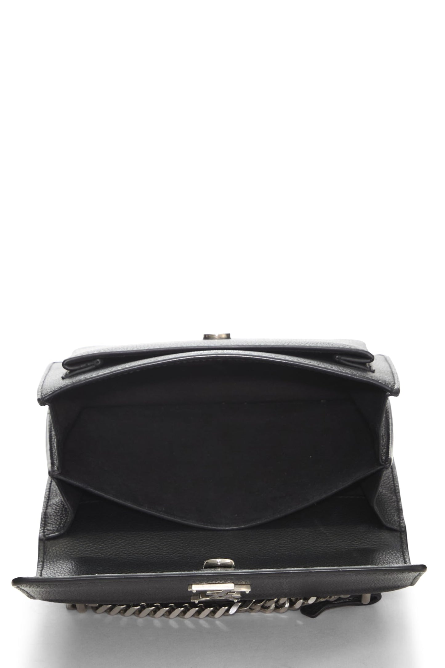 Yves Saint Laurent, Pre-Loved Black Grained Calfskin Sunset Bag Small, Black