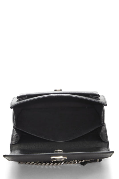 Yves Saint Laurent, sac Sunset en cuir de veau grainé noir, petit modèle, d'occasion