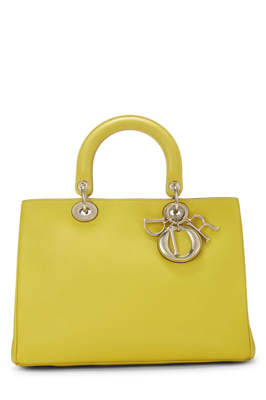 Dior, Pre-Loved Yellow Leather Diorissimo Medium, Yellow