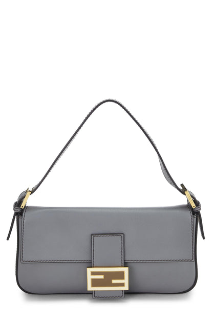 Fendi, Pre-Loved Grey Leather Baguette, Grey