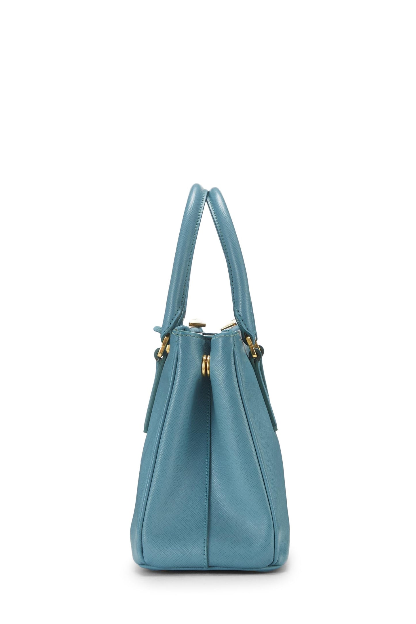 Prada, petit sac fourre-tout exécutif en saffiano bleu d'occasion, bleu