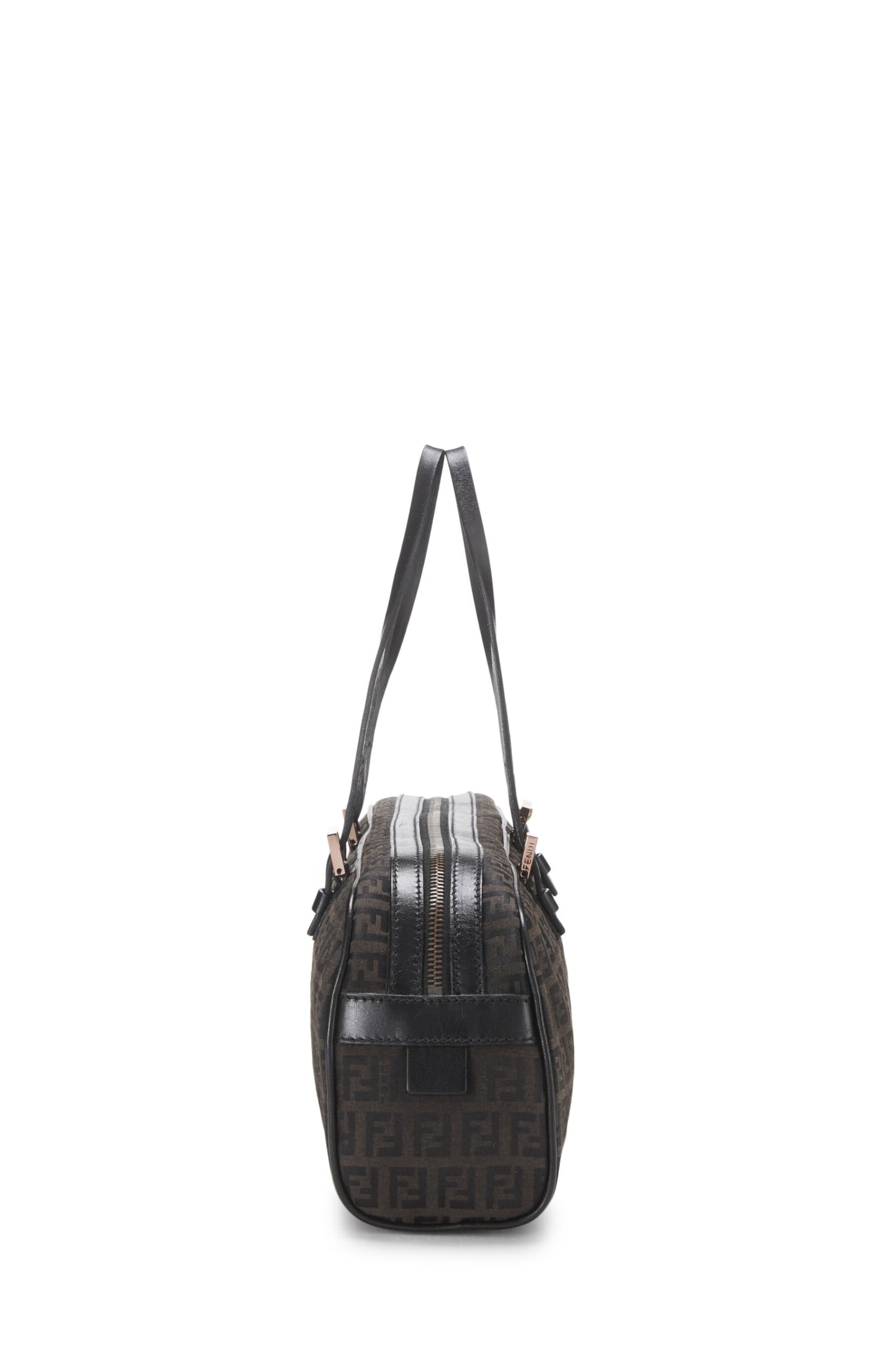 Fendi, Bolso largo de lona de calabacín marrón Pre-Loved, Negro