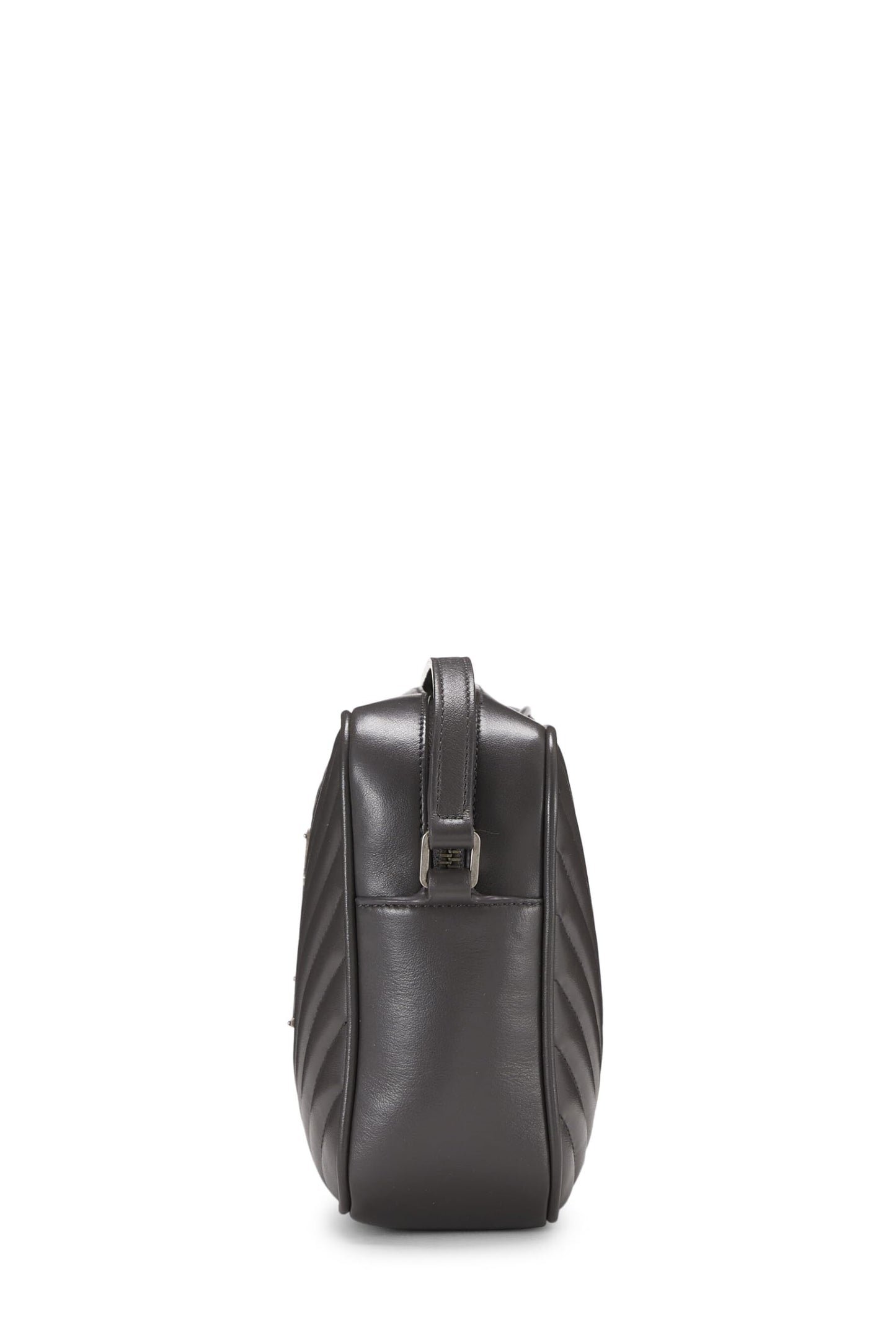 Saint Laurent, sac à main Lou en cuir de veau matelassé gris d'occasion, gris