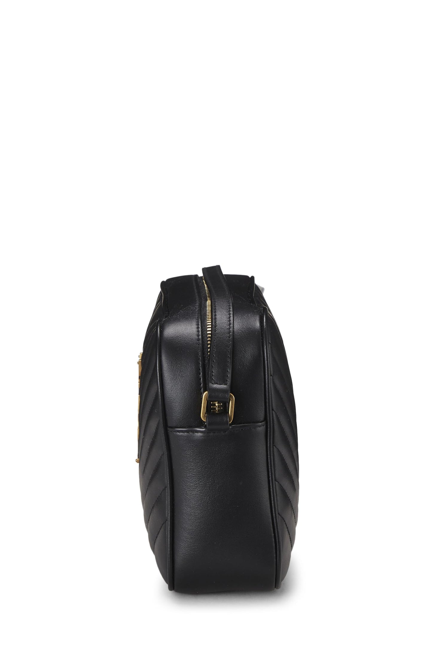 Yves Saint Laurent, Bolso para cámara Lou de piel de becerro acolchado negro Pre-Loved, Negro