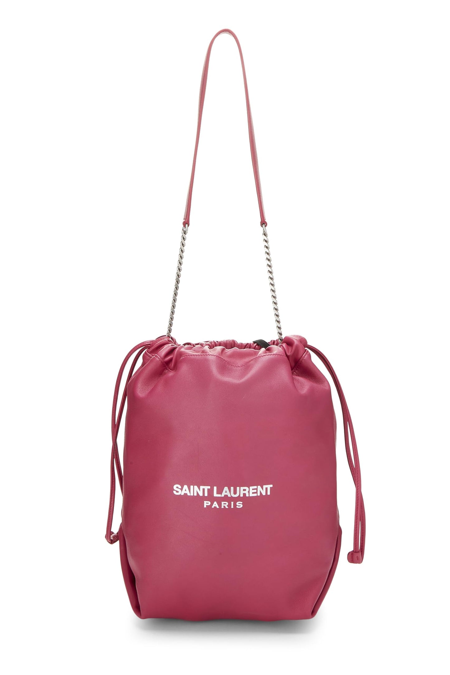 Yves Saint Laurent, sac seau Teddy en cuir rose d'occasion, rose