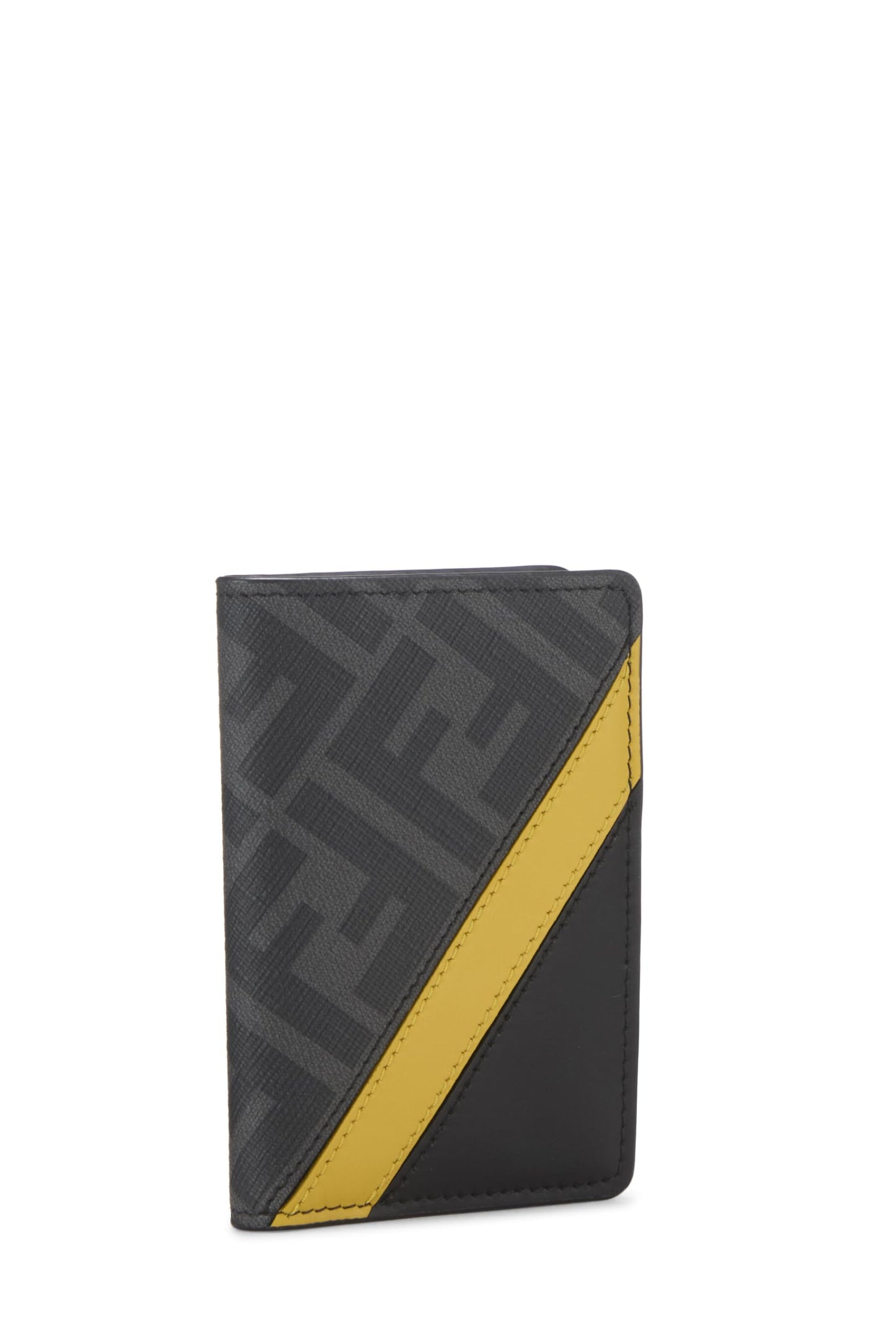 Fendi, Pre-Loved Black Zucca Coated Canvas Card Case, Black