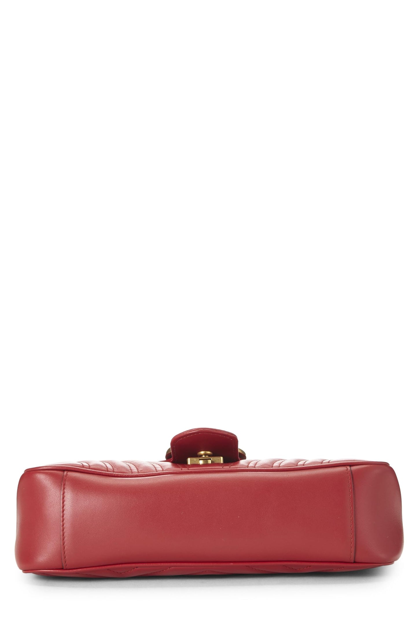 Gucci, sac à bandoulière GG Marmont en cuir rouge d'occasion, petit modèle, rouge