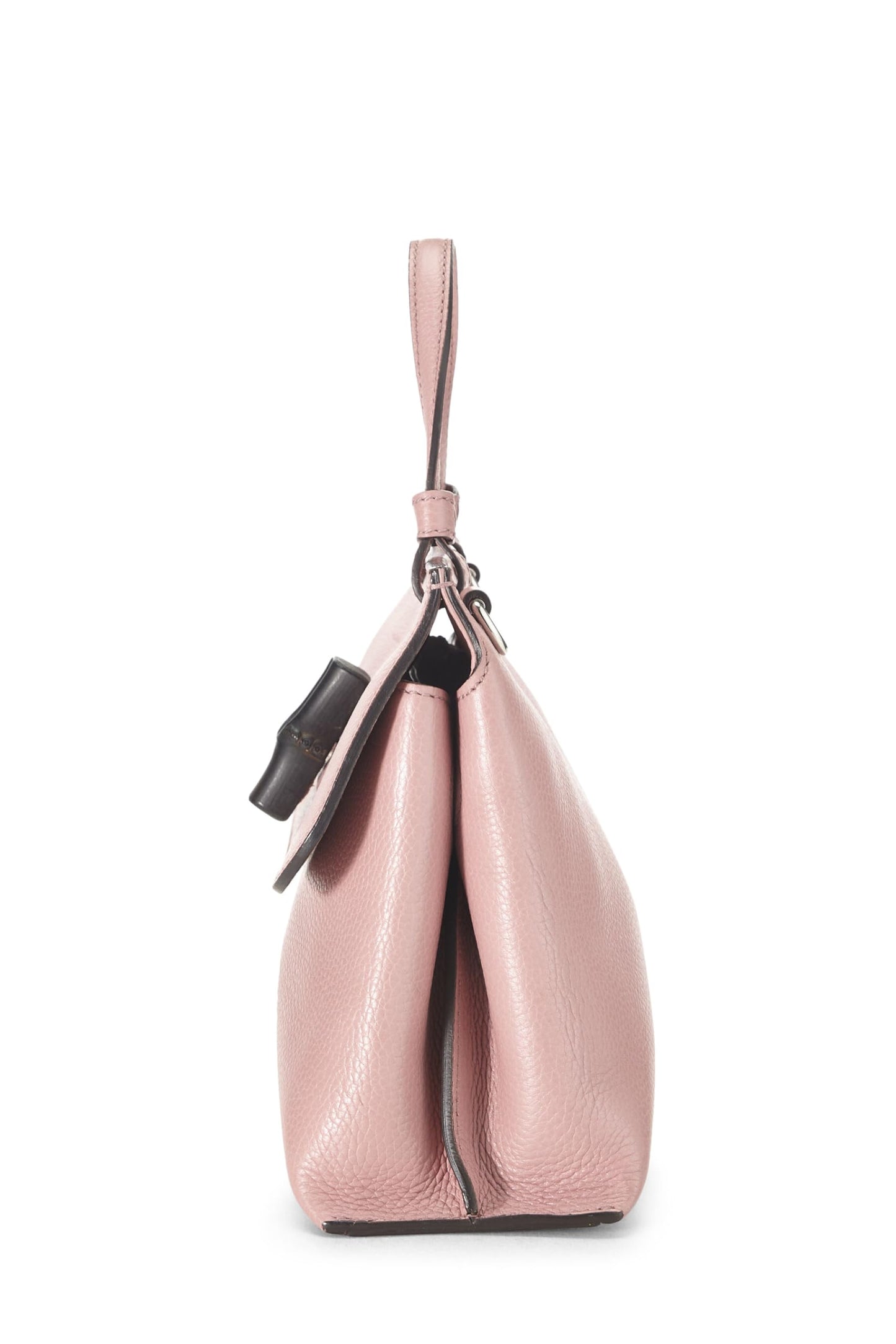 Gucci, sac à main quotidien en cuir rose Bamboo, petit modèle, d'occasion