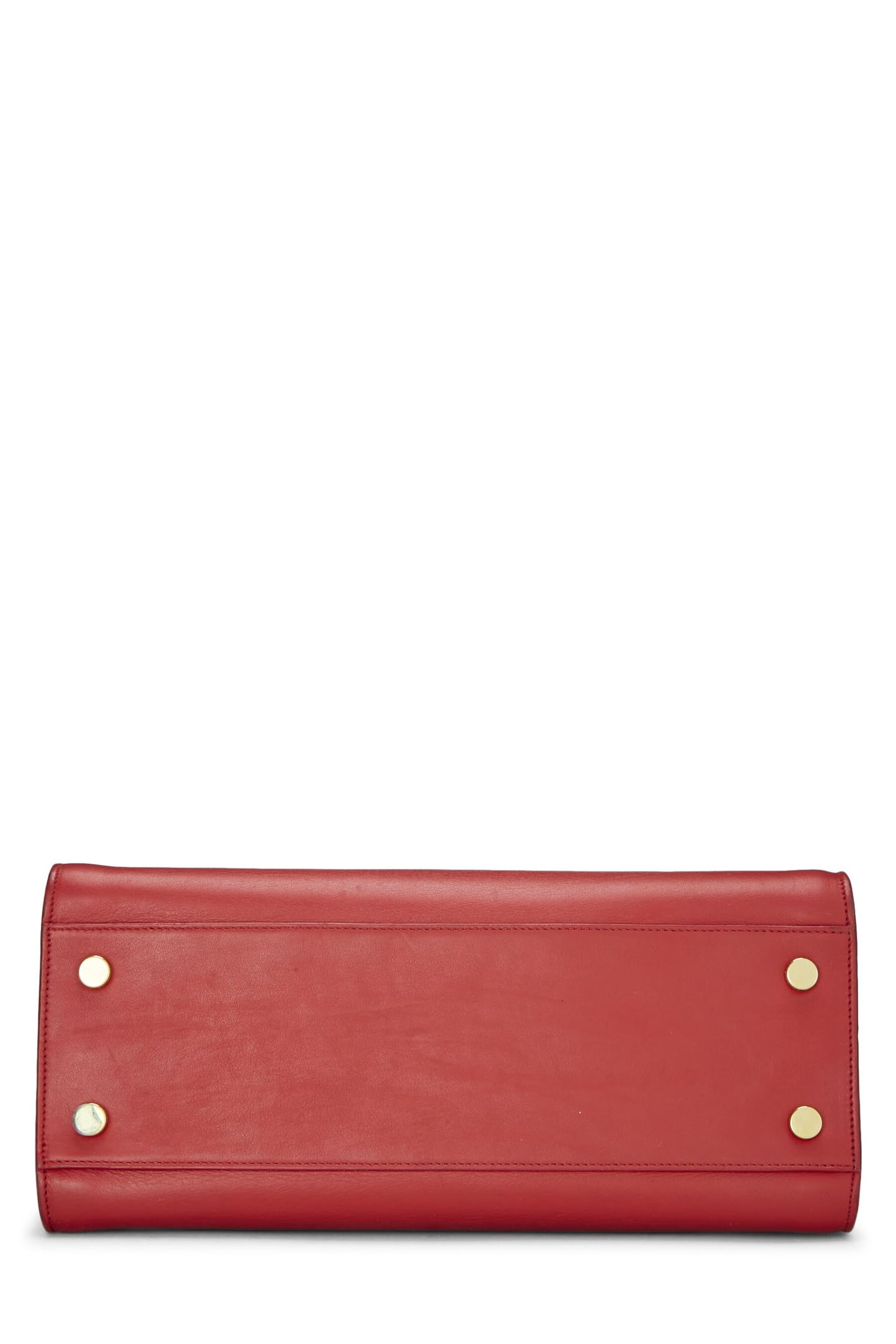 Yves Saint Laurent, Pre-Loved Red Calfskin Monogram Cabas Small, Red