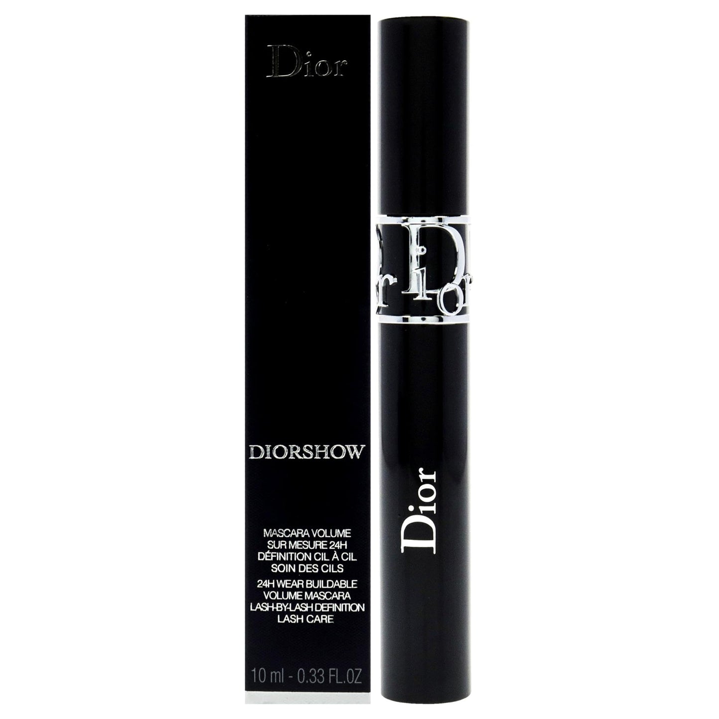 Máscara de pestañas Diorshow de Christian Dior, negra (n.° 090), 0,38 onzas líquidas (11,5 ml), pincel