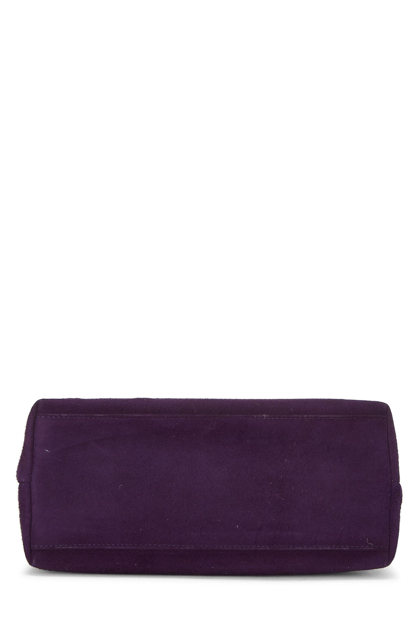 Chanel, Pre-Loved Purple Suede Kiss Lock Mini Bag, Purple