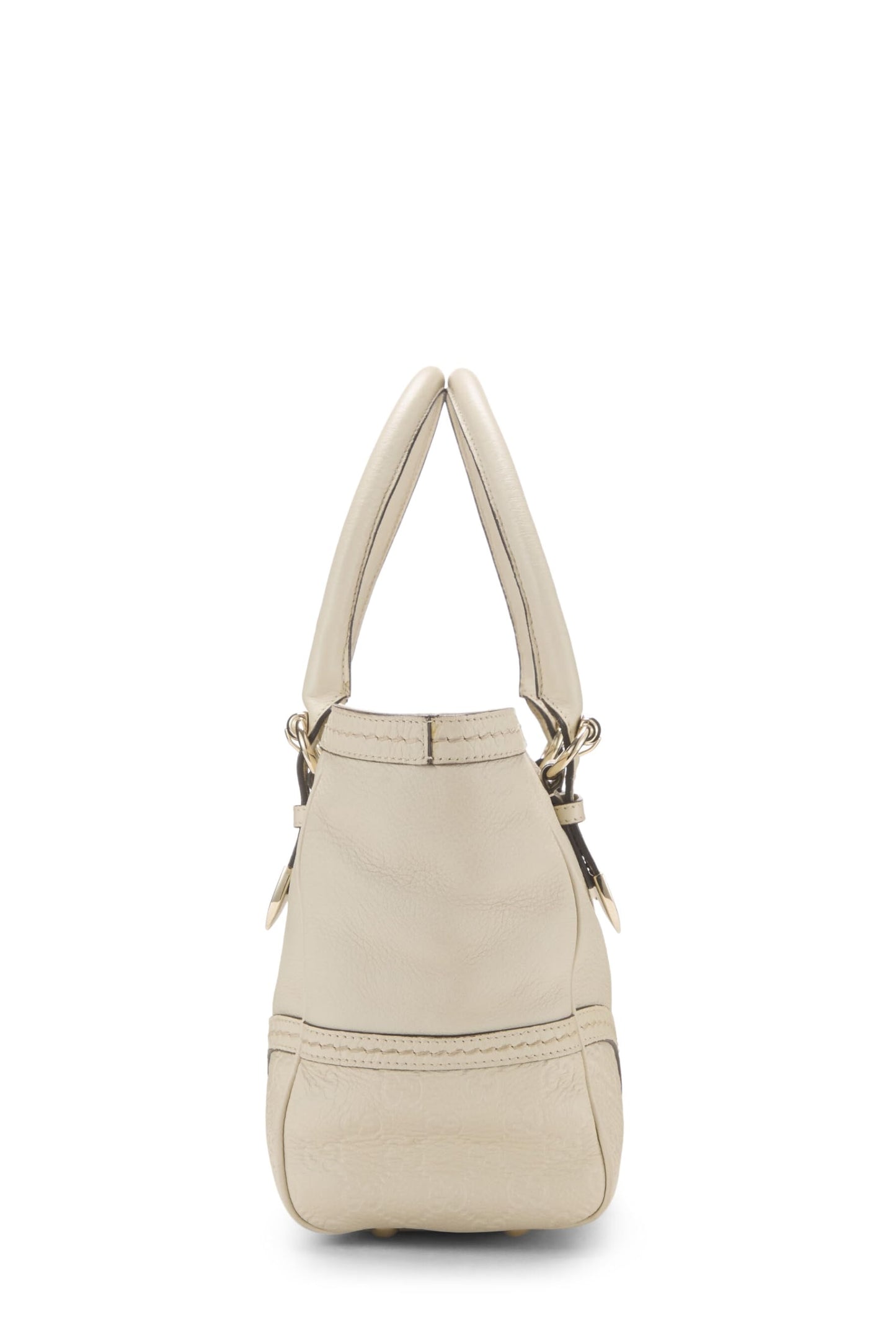 Gucci, Pre-Loved Cream Leather Signora Tote, White