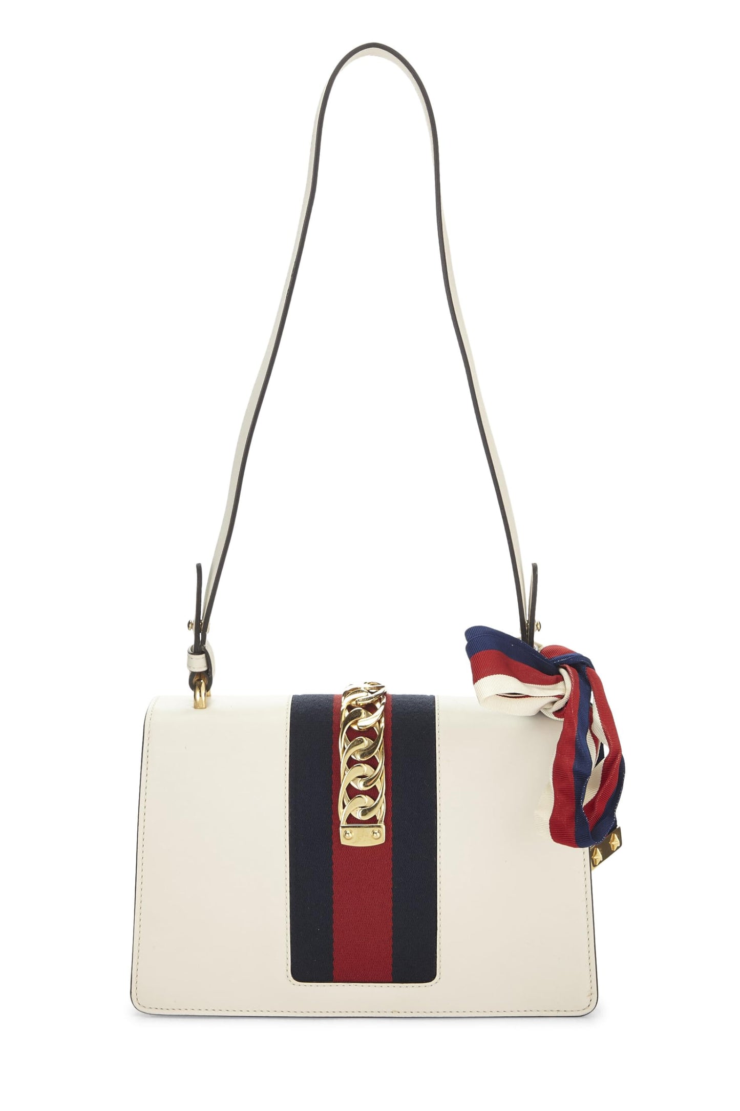 Gucci, Bolso de hombro Sylvie de cuero blanco Pre-Loved, Blanco