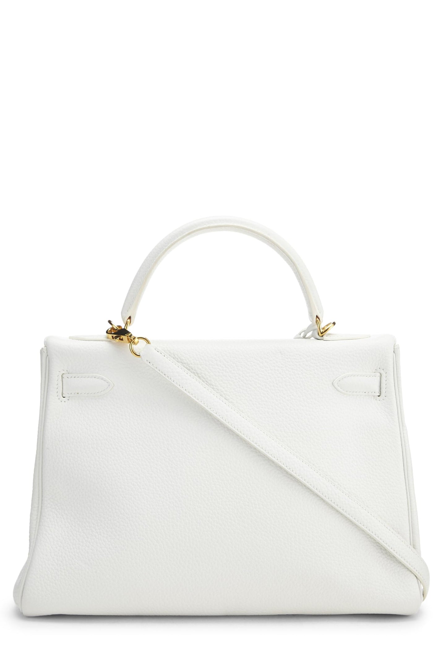 Hermès, Pre-Loved White Clemence Kelly Retourne 32, White