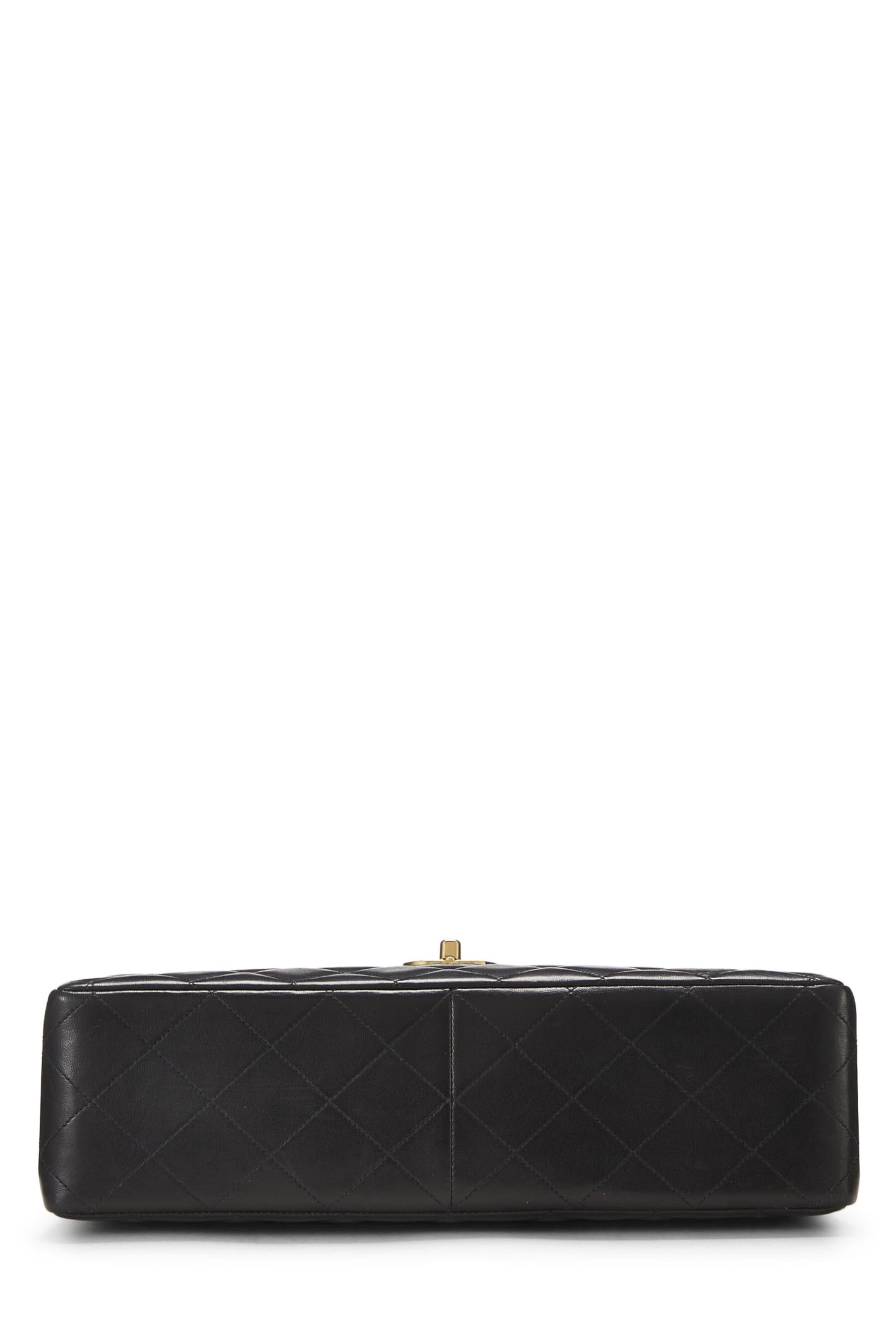 Chanel, Pre-Loved Black Quilted Lambskin Half Flap Jumbo, Black