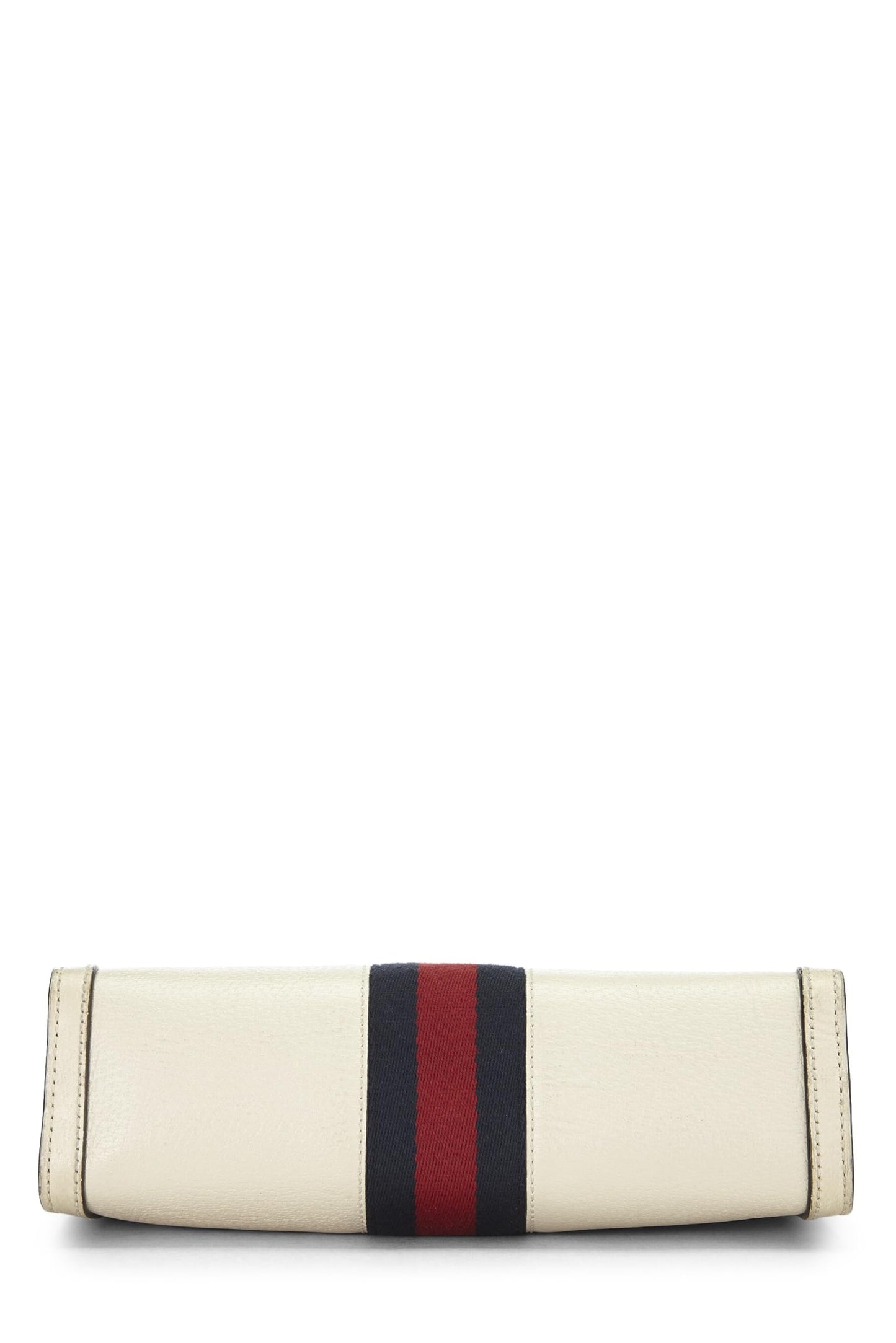 Gucci, Bolso de hombro Ophidia pequeño de piel color crema Pre-Loved, Blanco