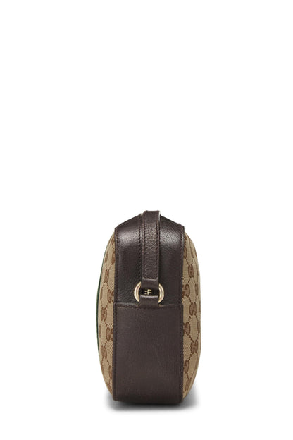 Gucci, Pre-Loved Original GG Canvas Webby Shoulder Bag Small, Brown