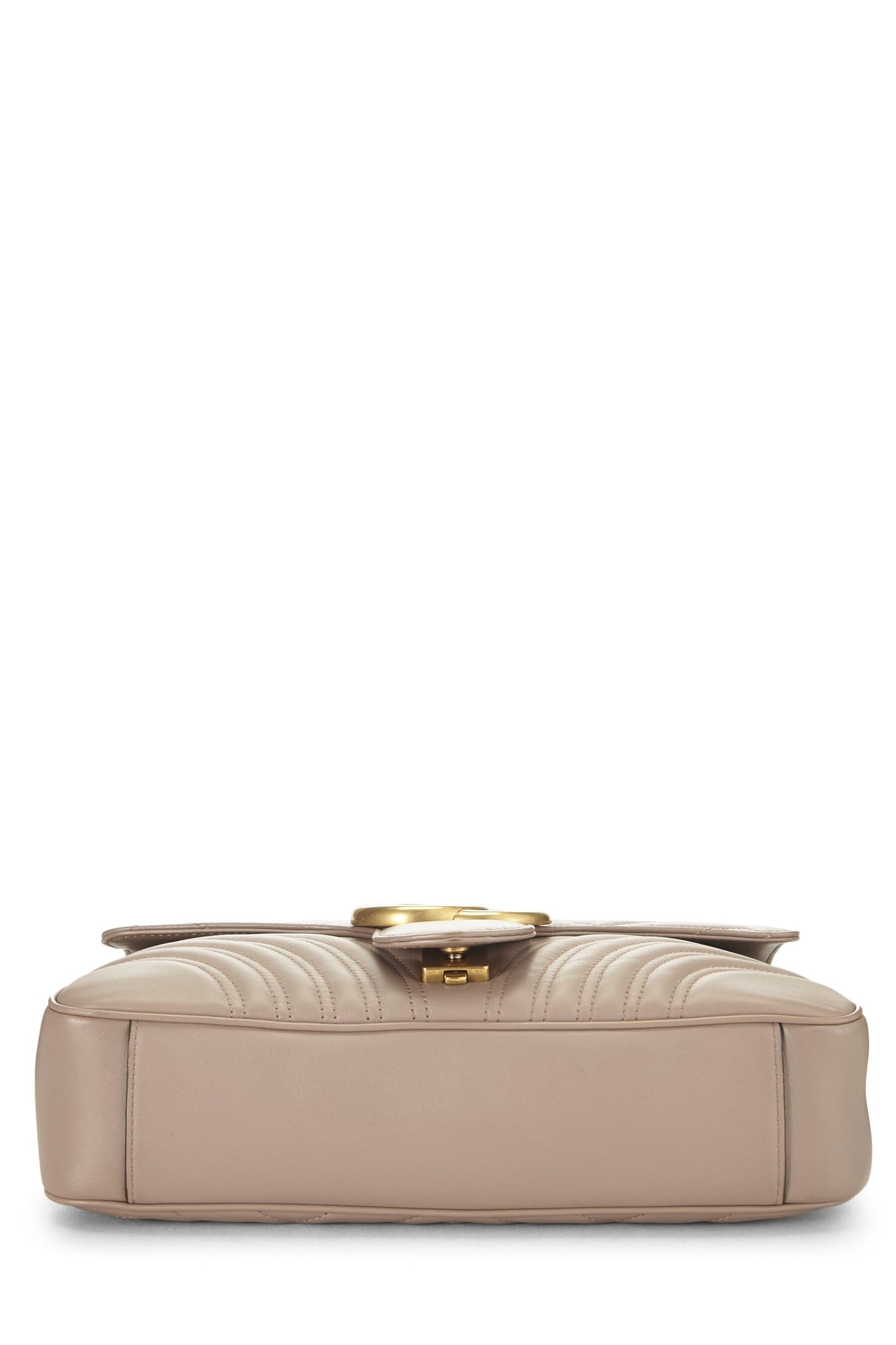 Gucci, sac à bandoulière GG Marmont en cuir beige d'occasion, beige