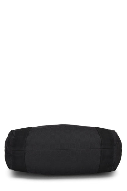 Gucci, sac fourre-tout plat en toile GG noir d'occasion, noir