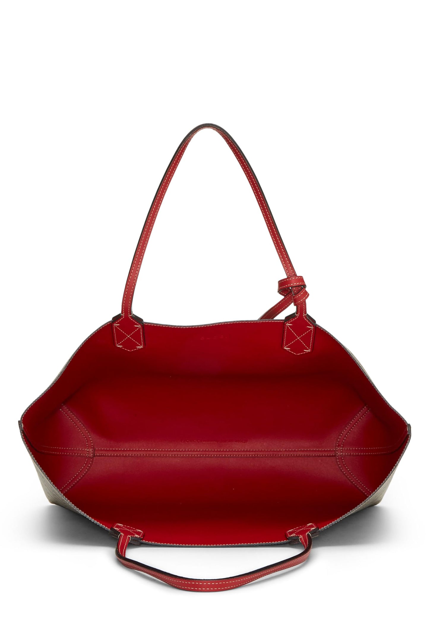 Gucci, sac fourre-tout réversible en toile rouge et original GG Supreme d'occasion, rouge