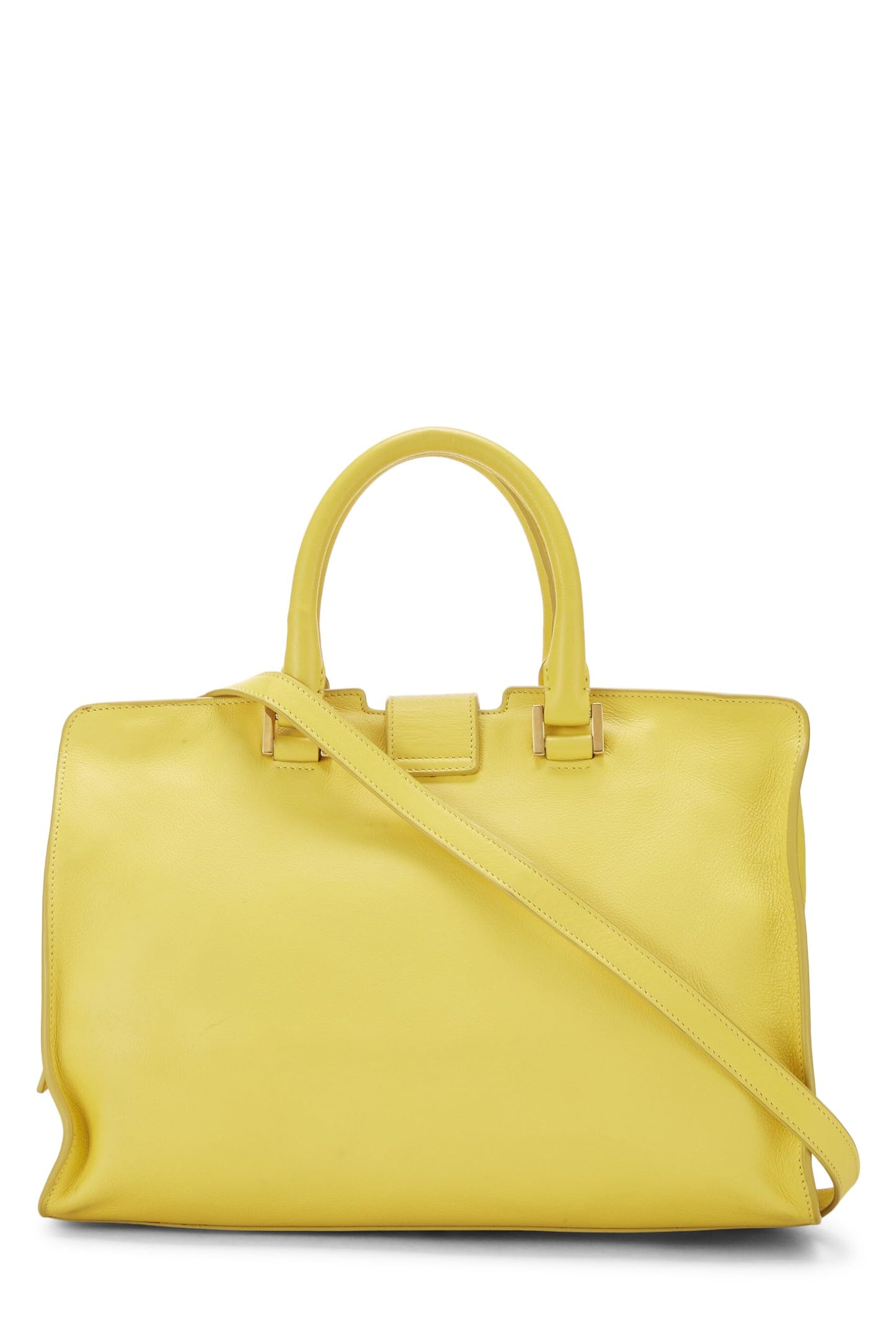 Yves Saint Laurent, Pre-Loved Yellow Calfkskin Classic Y Cabas Small, Yellow