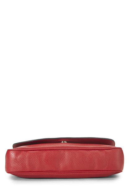 Gucci, Pre-Loved Red Grained Leather Soho Chain Flap Crossbody, Red