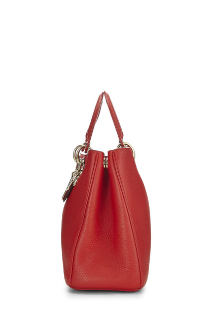 Dior, Pre-Loved Red Leather Diorissimo Medium, Red