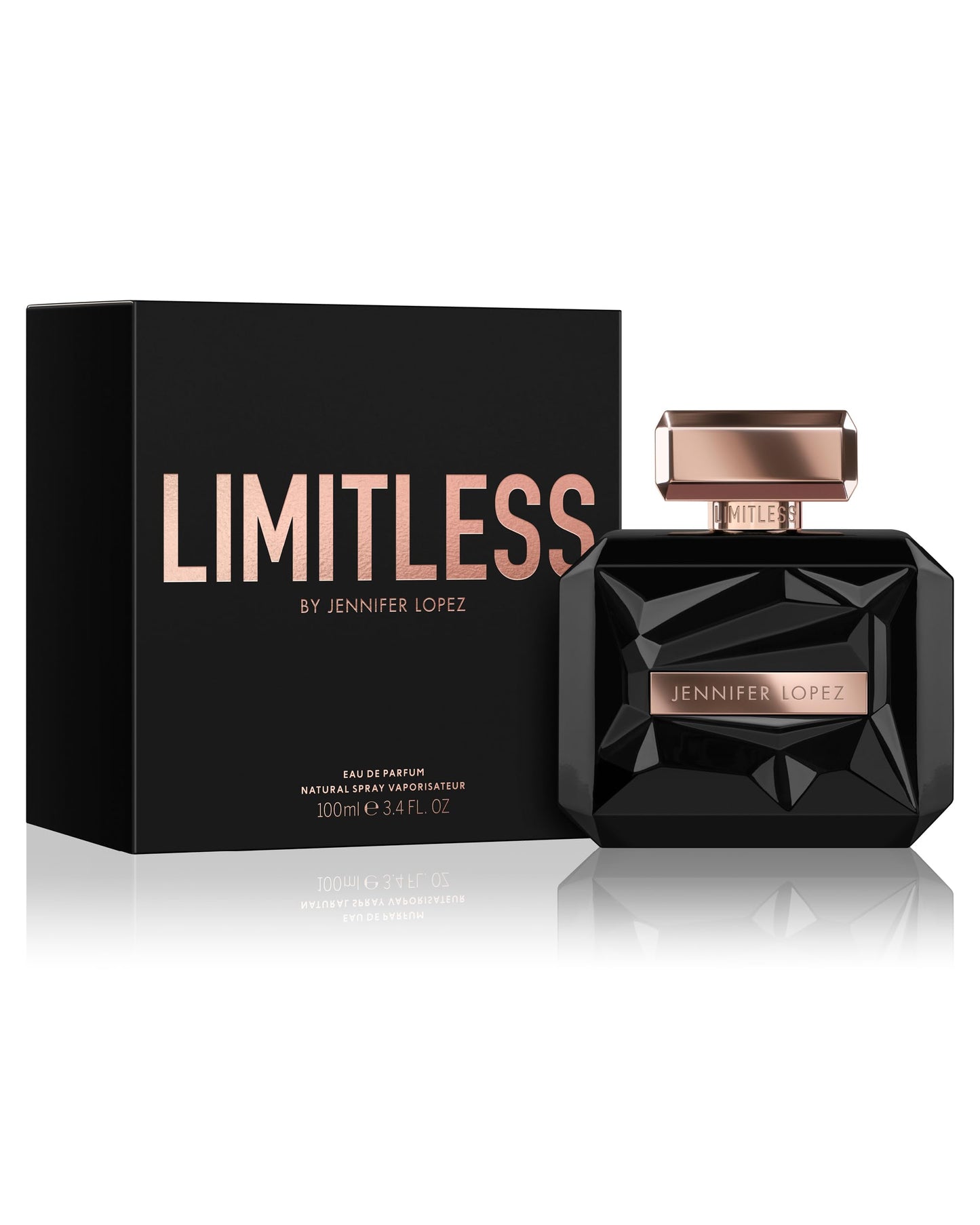 Parfum Jennifer Lopez Limitless, Eau De Parfum Spray 3,4 Fl Oz (100 ml) Parfum pour femme boisé ambré vibrant, notes de pomme rouge, de jasmin et de palo santo