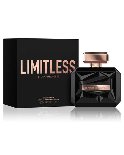 Perfume Jennifer Lopez Limitless, Eau De Parfum Spray 3.4 Fl Oz (100 ml) Perfume de mujer con notas amaderadas y ambarinas, notas de manzana roja, jazmín y palo santo