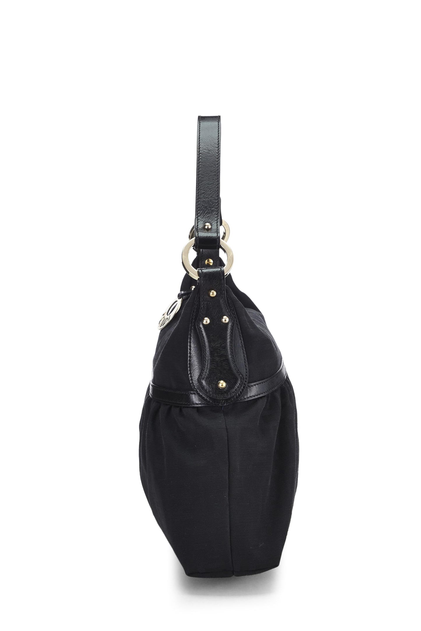 Fendi, Pre-Loved Black Zucca Canvas Chef Hobo, Black