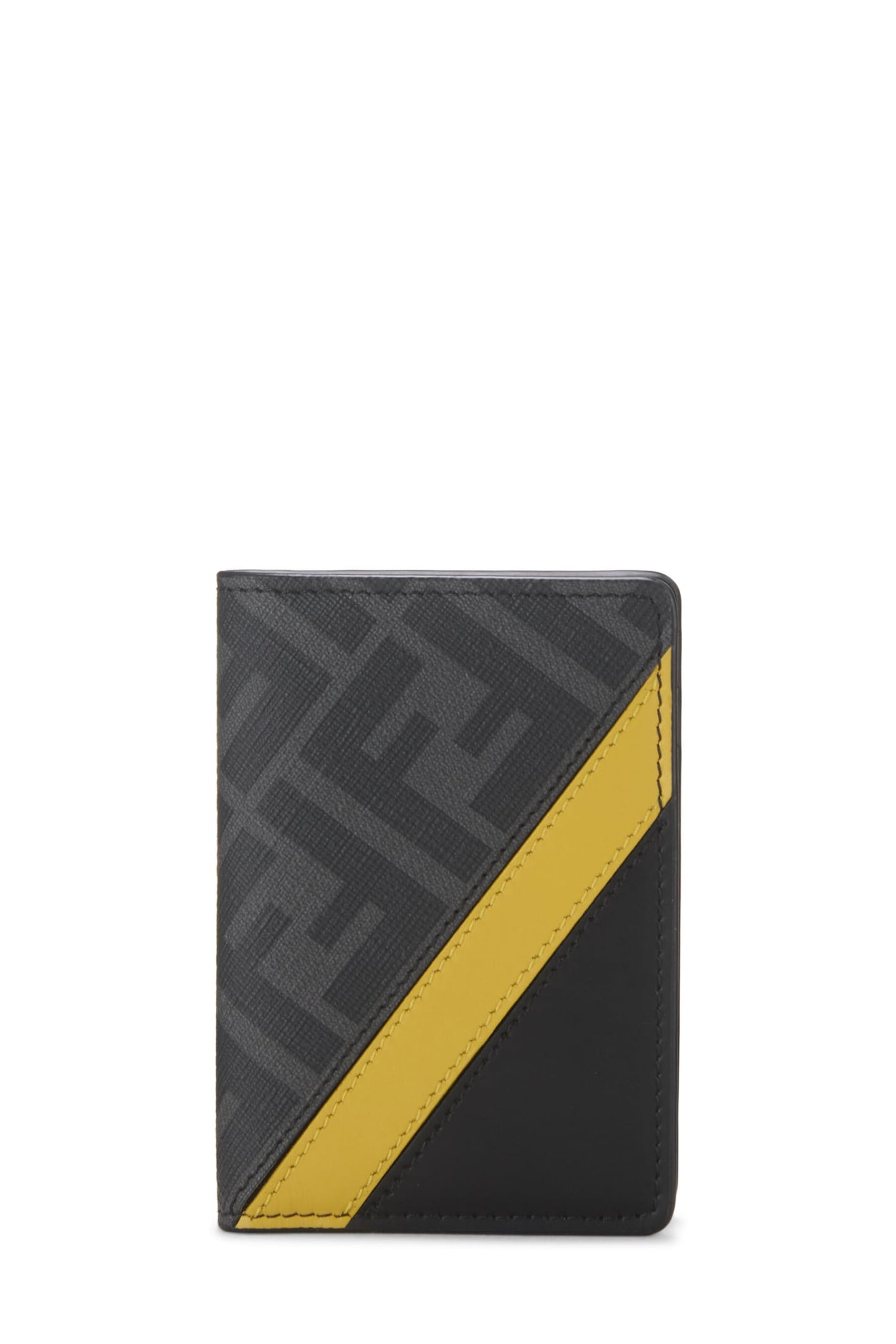 Fendi, Pre-Loved Black Zucca Coated Canvas Card Case, Black