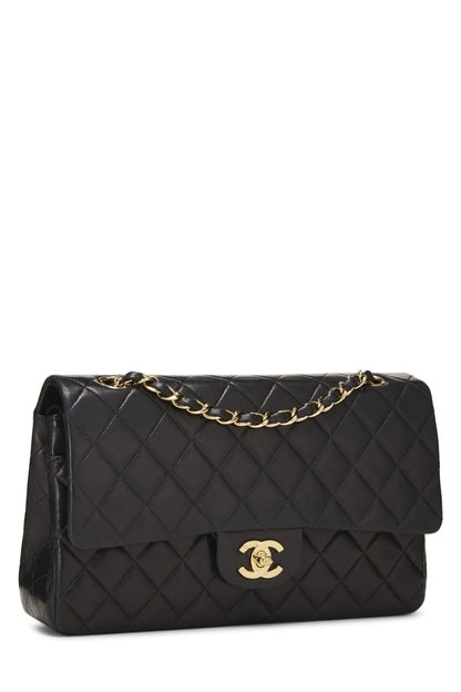 Chanel, Pre-Loved Black Quilted Lambskin Classic Double Flap Medium, Black