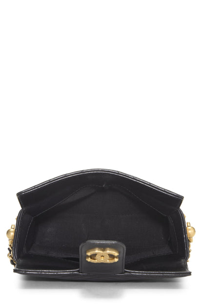 Chanel, Pre-Loved Paris-Cosmopolite Black Chevron Calfskin Rock the Corner Minaudiere, Black