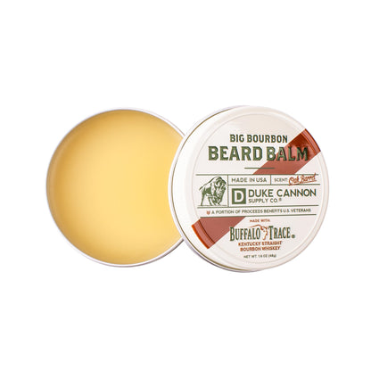 Duke Cannon Supply Co. Big Bourbon Beard Balm, 1,6 oz - Parfum de fût de chêne/Fabriqué avec des ingrédients naturels et biologiques