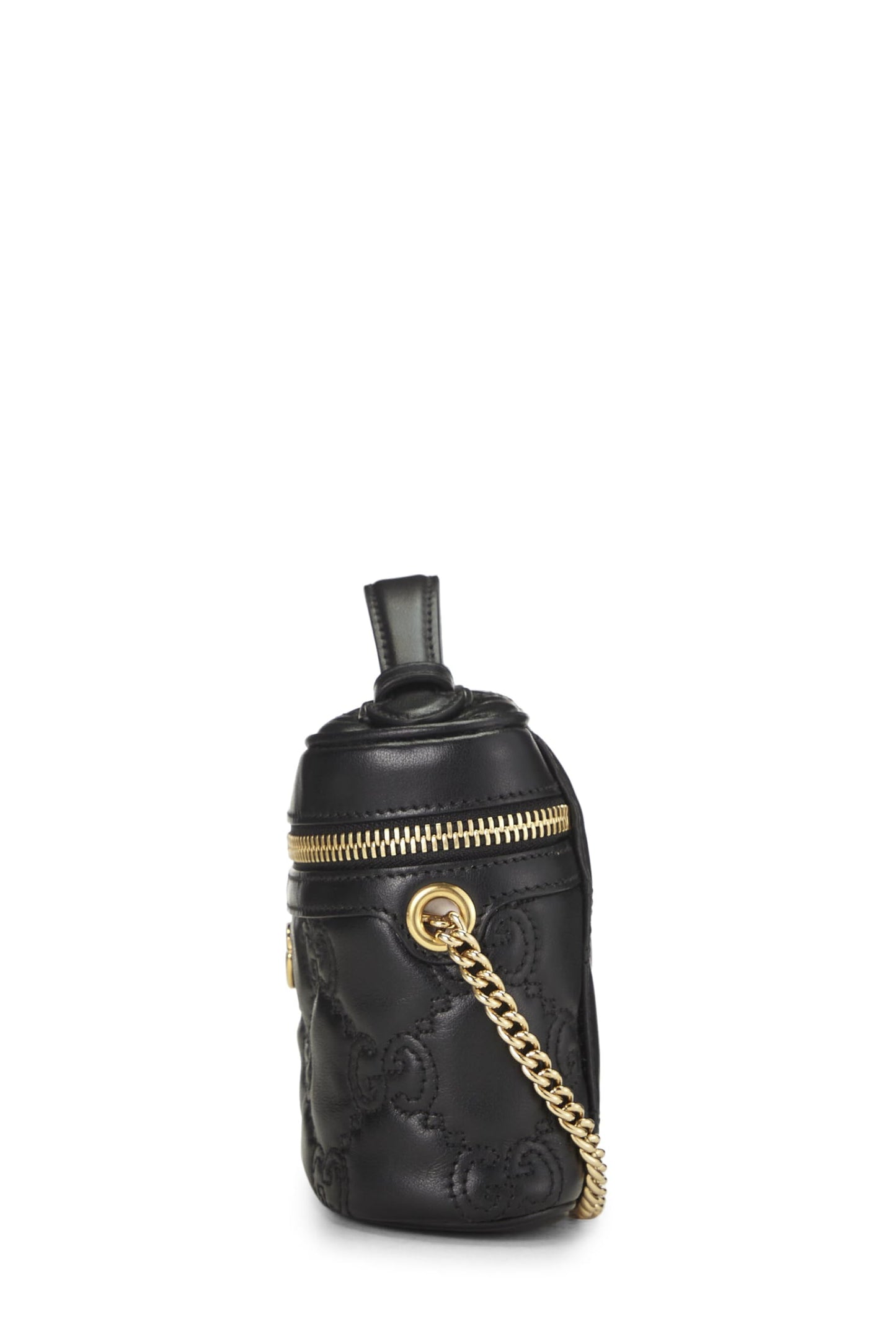 Gucci, Pre-Loved Black Guccissma Marmont Handle Bag Mini, Black