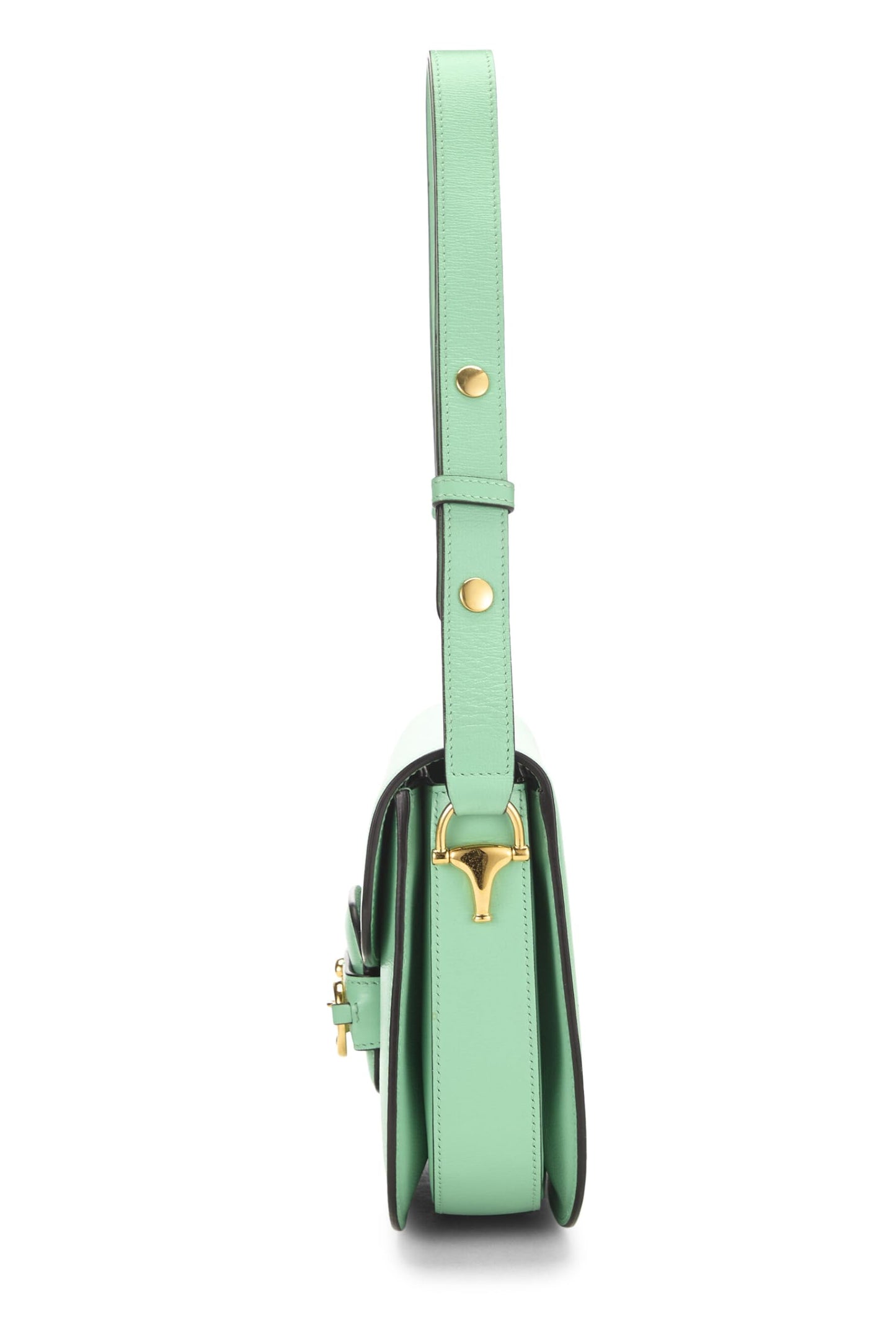 Gucci, Pre-Loved Green Leather 1995 Horsbit Shoulder Bag, Green