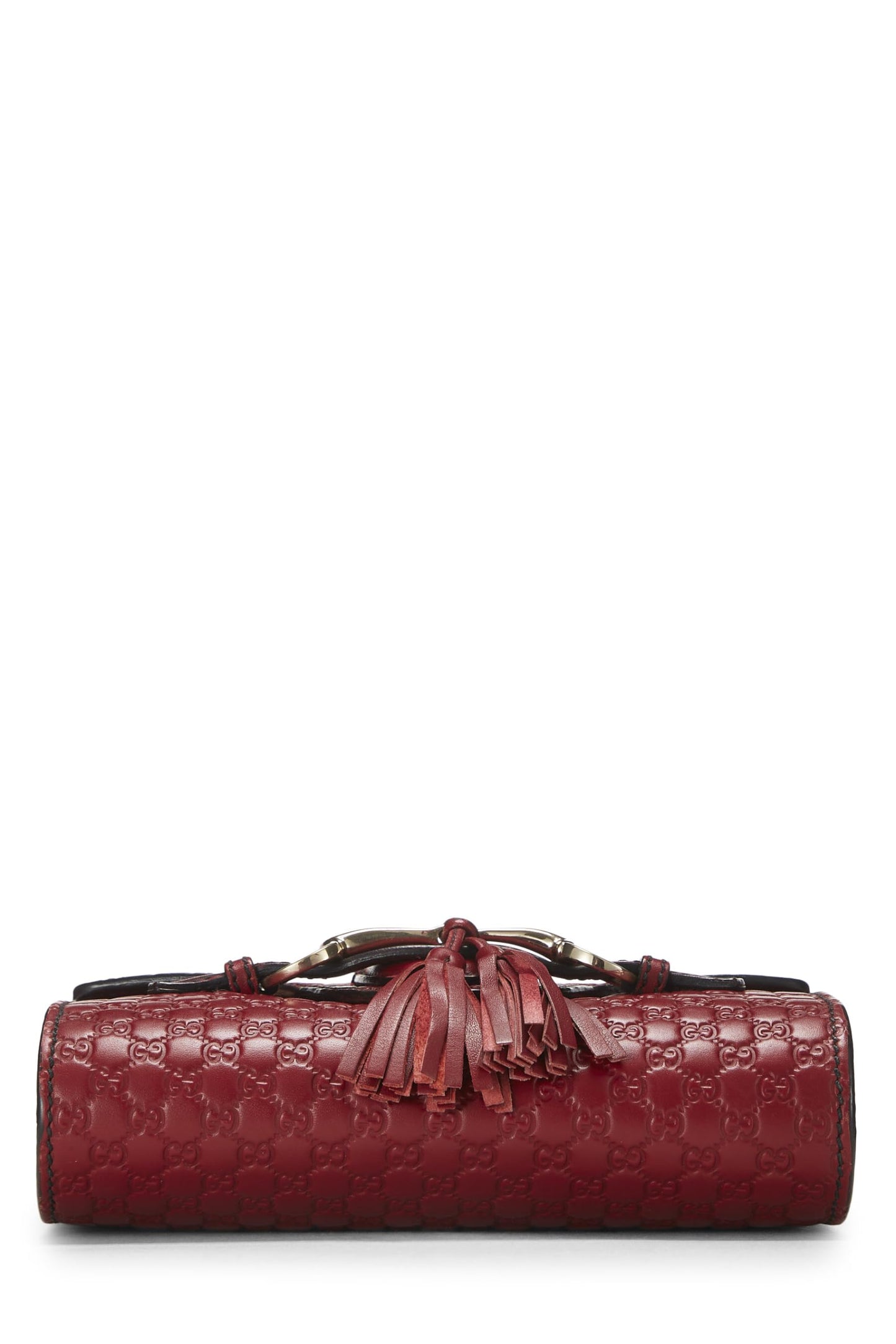 Gucci, sac à bandoulière Emily en cuir Microguccissima rouge d'occasion, rouge