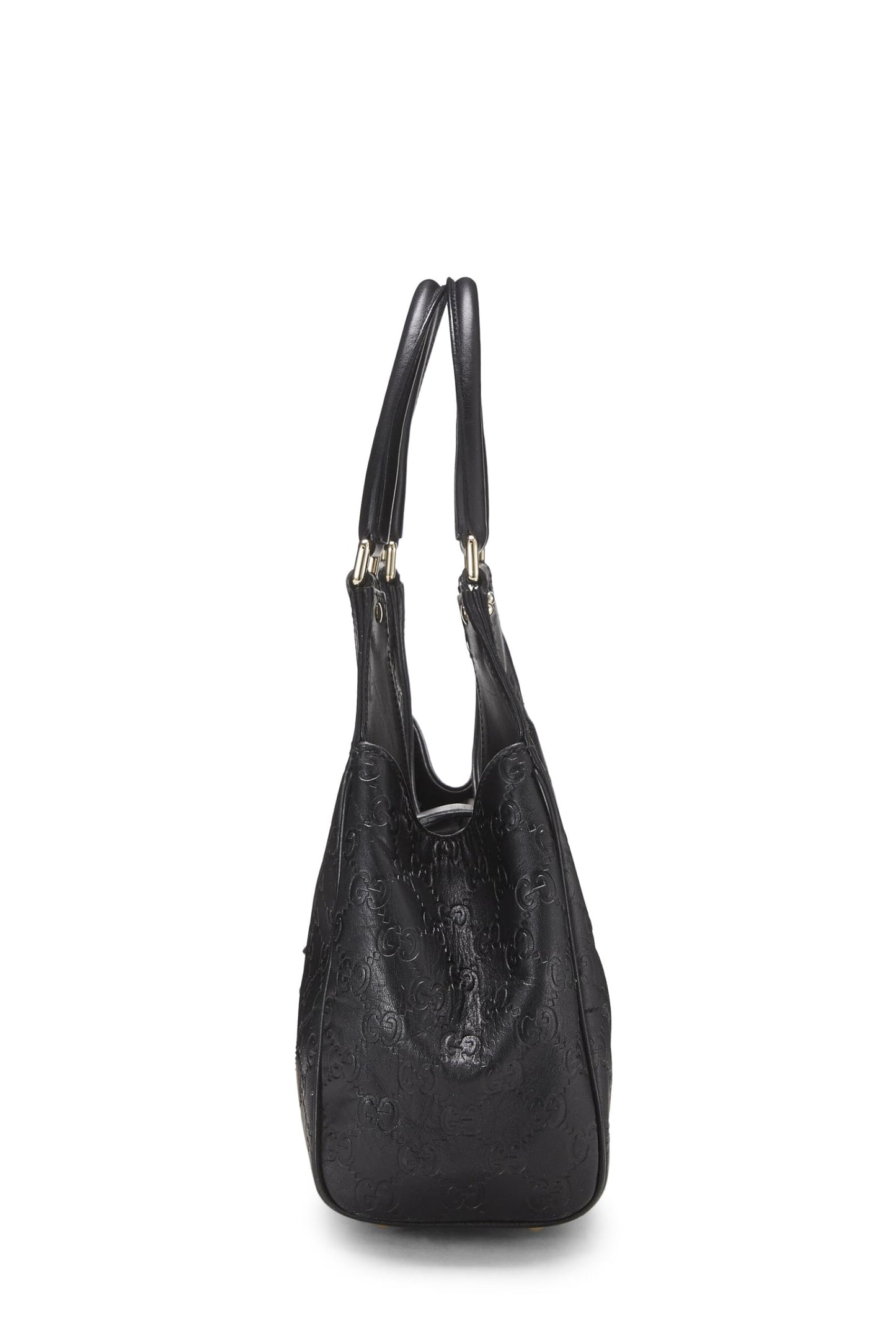 Gucci, sac Bardot en cuir Guccissima noir d'occasion, noir