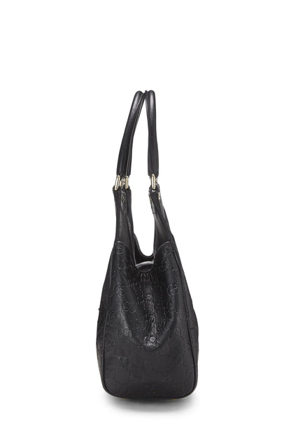 Gucci, Pre-Loved Black Guccissima Leather Bardot Bag, Black