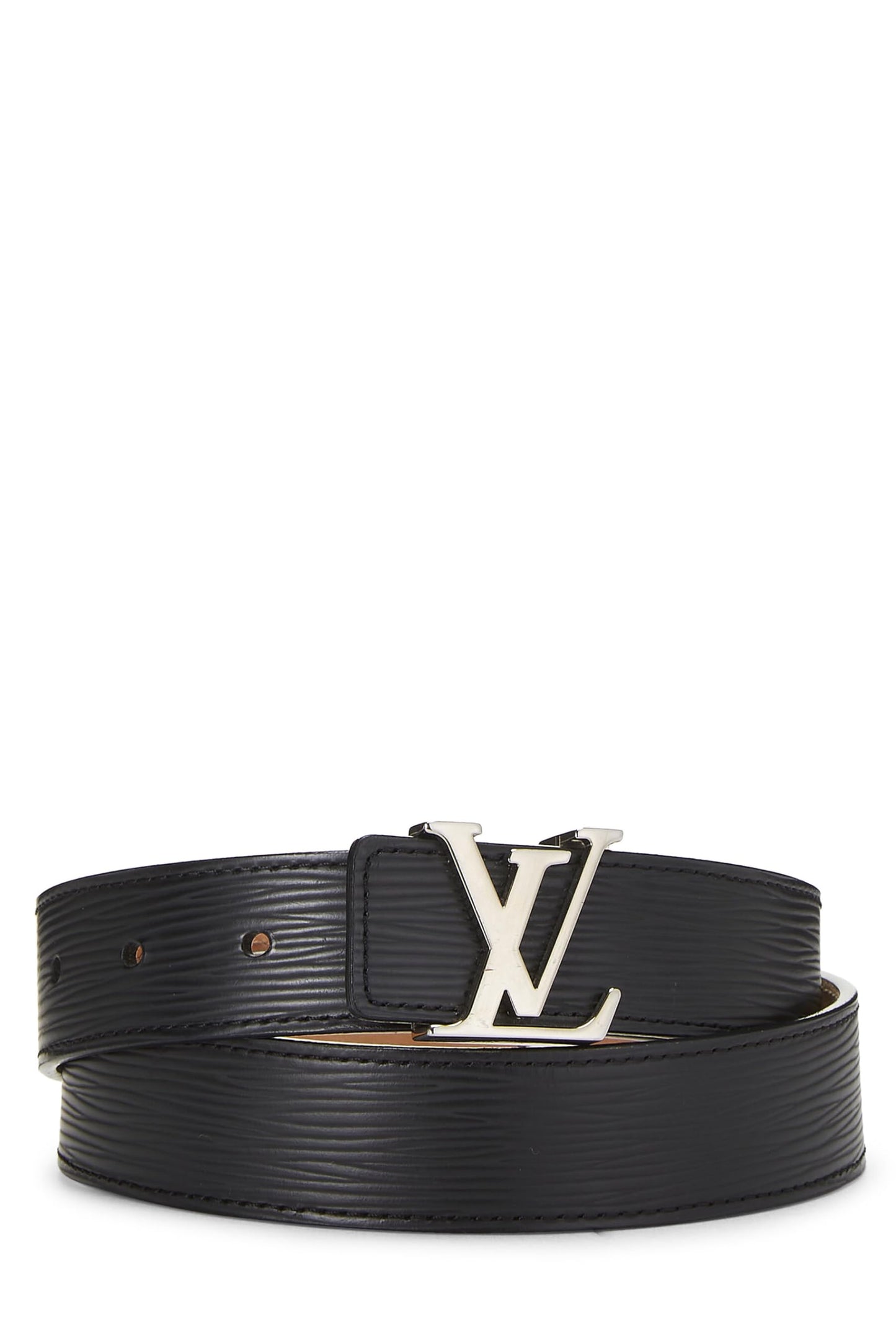 Louis Vuitton, Ceinture Epi Initiales Noire Pré-Aimée 80, Noir