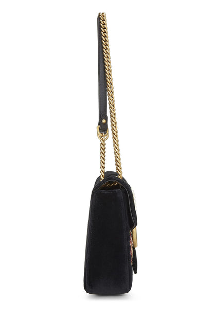 Gucci, Bolso de hombro 'Loved' Marmont de terciopelo negro Pre-Loved, Negro