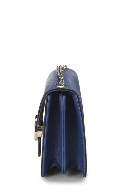 Gucci, petit sac à bandoulière en cuir bleu d'occasion, bleu