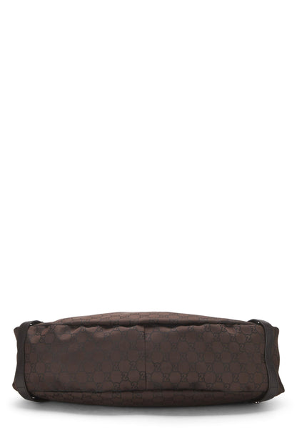 Gucci, sac fourre-tout Abbey en nylon marron GG d'occasion, grand modèle, marron