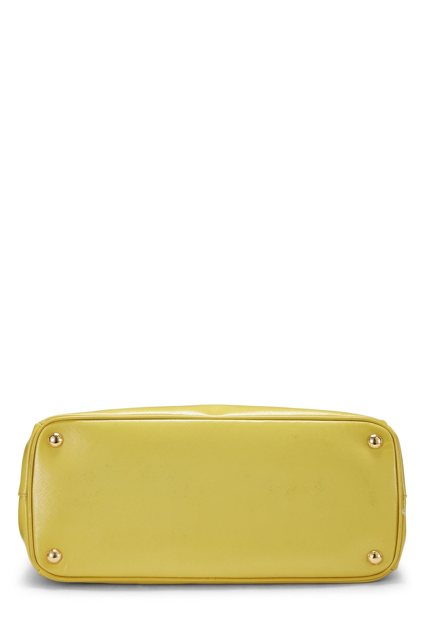 Prada, grand sac fourre-tout exécutif en saffiano jaune d'occasion, jaune