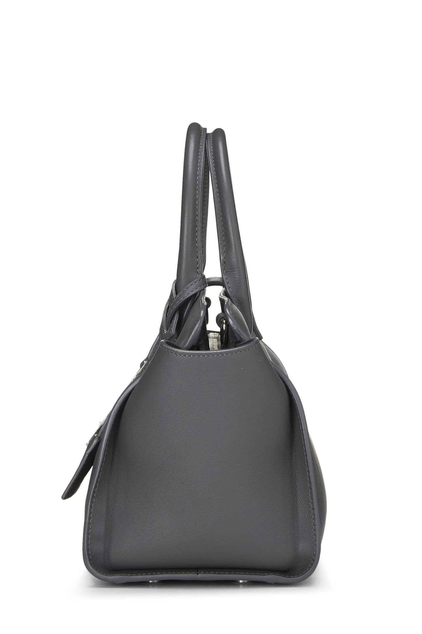 Yves Saint Laurent, Cabas Downtown Baby en cuir de veau gris d'occasion, gris