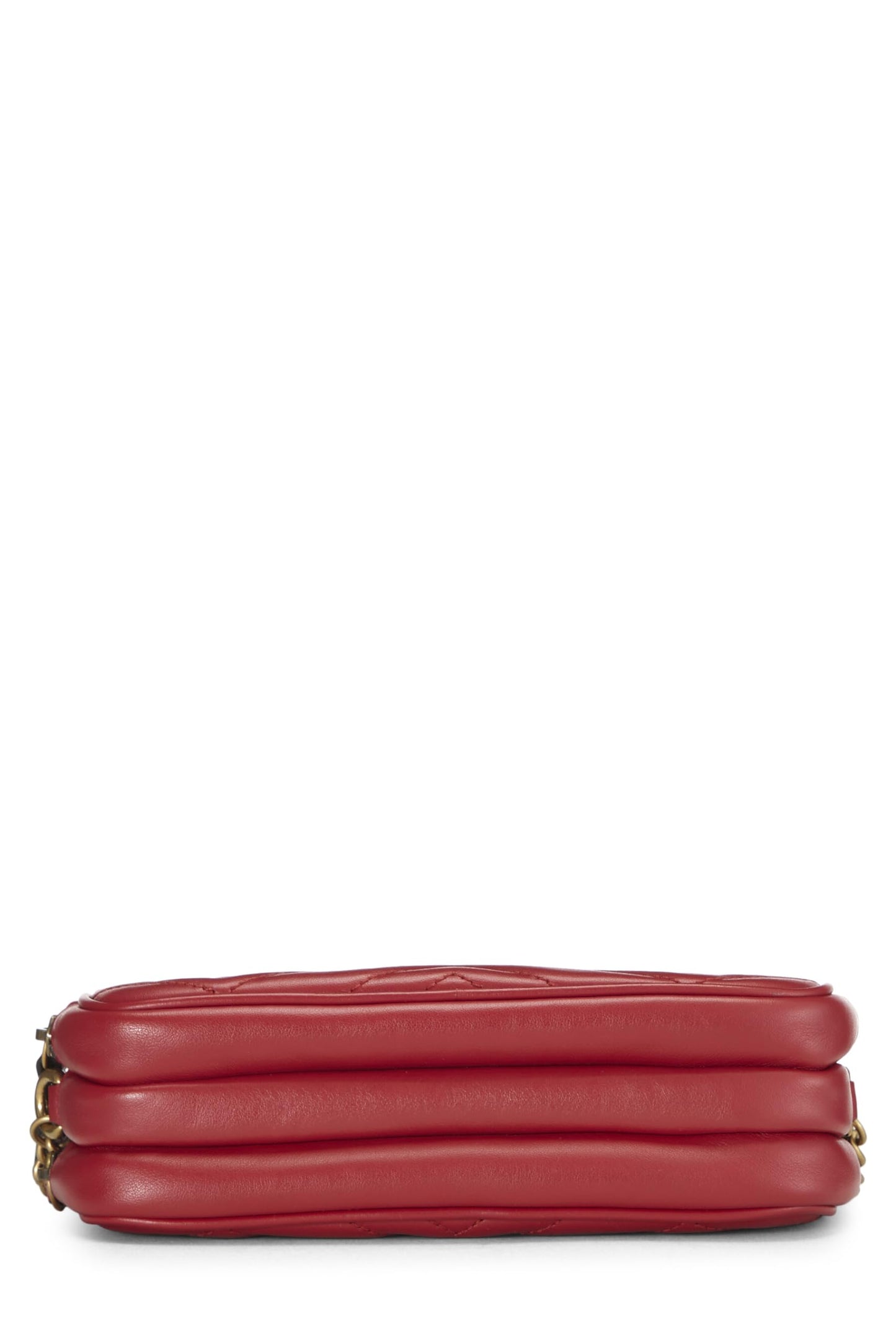 Gucci, sac à bandoulière GG Marmont en cuir rouge d'occasion, rouge