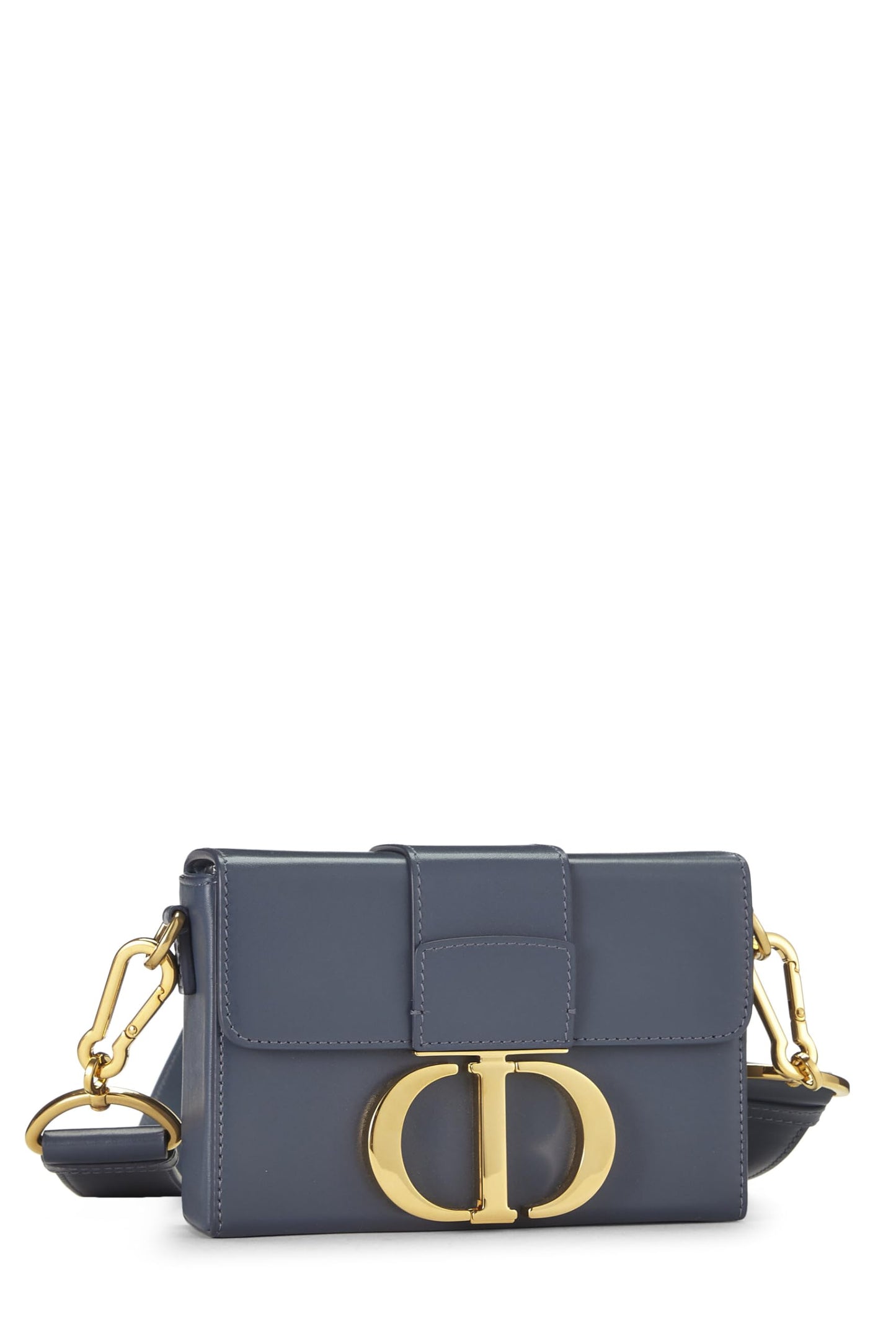 Dior, sac 30 Montaigne Box en cuir de veau bleu marine d'occasion, bleu marine