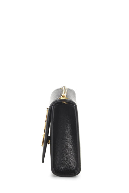 Yves Saint Laurent, Kate Small Pre-Loved de cuero granulado negro, Negro