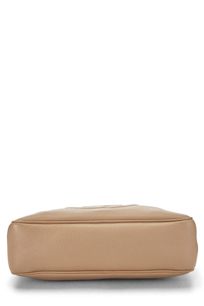 Gucci, sac à bandoulière Soho en cuir grainé beige d'occasion, beige